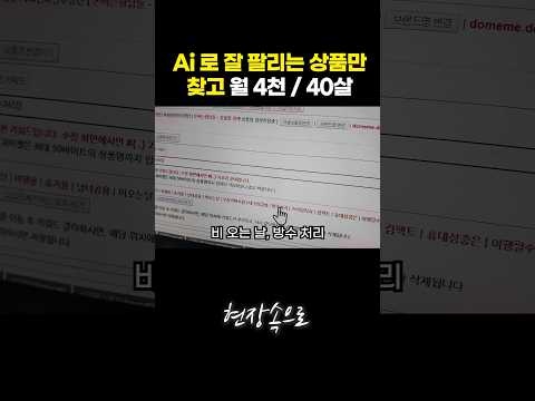 AI로 잘 팔리는 상품만 찾고 월 4천