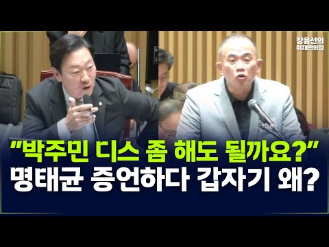 “박주민 디스 좀 해도 될까요?” 명태균 증언하다 갑자기 왜?