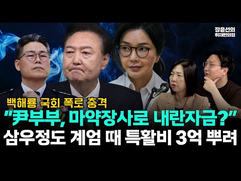 백해룡 국회 폭로 충격-"윤석열 부부 내란자금 조달 위해 마약 독점 사업"-심우정도 계엄 직후 특활비 3억여원 살포 의혹