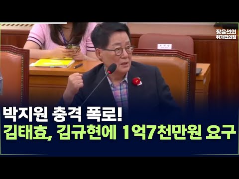 박지원 충격 폭로! 김태효, 김규현에 1억7천만원 요구