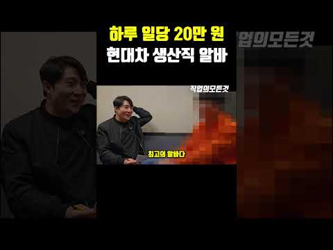 하루 일당 20만 원 현대차 생산직 알바