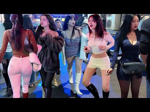 [4K 미녀가 많은 서울 이태원 ] 새벽 3시에도 이태원에는 미녀들이 많네요  # 이태원 # 서울 # 한국