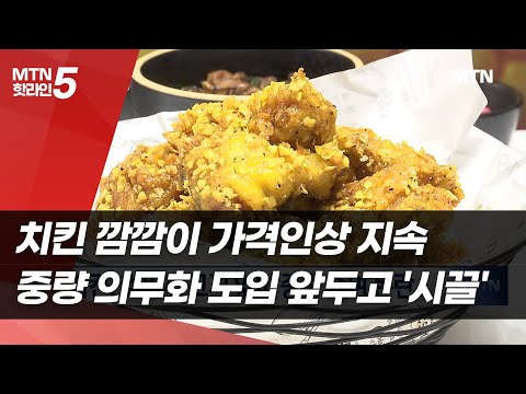 치킨 깜깜이 가격인상 지속…중량 의무화 도입 앞두고 '시끌' / 머니투데이방송 (뉴스)