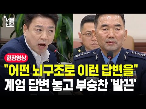 "어떤 뇌 구조로 이런 답변을" 계엄 답변 놓고 부승찬 '발끈'