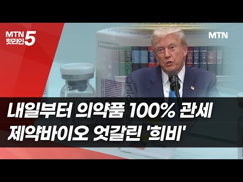 내일부터 의약품 100% 관세…제약바이오 엇갈린 '희비' / 머니투데이방송 (뉴스)