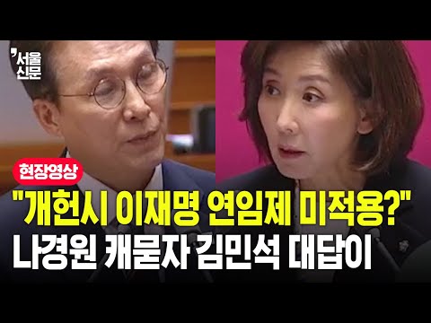 "개헌시 이재명 연임제 미적용?" 나경원 캐묻자 김민석 대답이