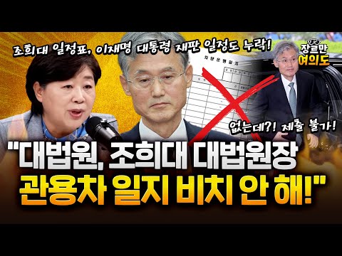 서영교 "대법원, 조희대 관용차 운행일지 비치 안 해"