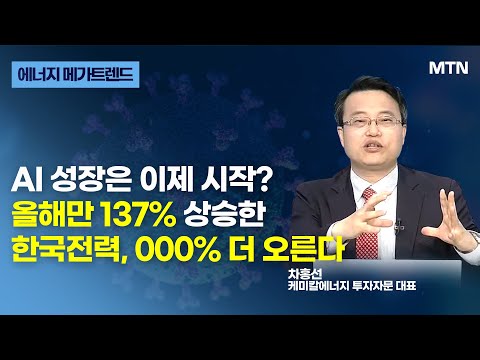 [에너지 메가트렌드] AI 성장은 이제 시작? 올해 137% 한국전력, 000% 더 오른다 차홍선 케미칼에너지투자자문 대표/ 머니투데이방송 (증시, 증권)
