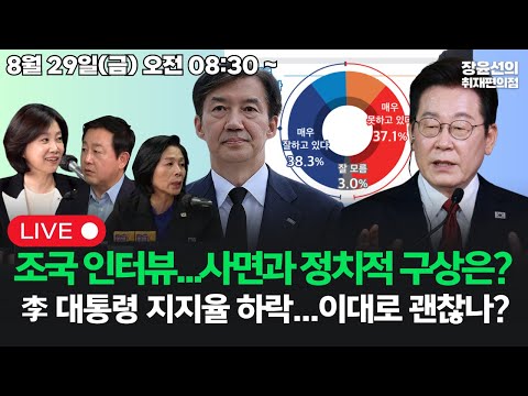 [20250829]조국 인터뷰...사면 이후 정치적 구상은?이재명 대통령 지지율 하락...이대로 괜찮나? (최민희 허은아 김용남)