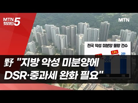野 "지방 악성 미분양에 DSR·중과세 완화 필요" / 머니투데이방송 (뉴스)
