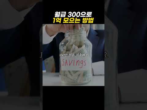 월급 300으로 1억 모으는 방법